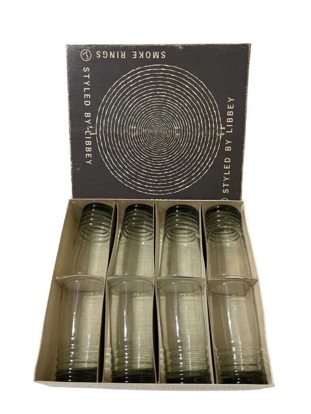 Styled By Libbey Collectibles Smoke Rings Design Glassware Set Of 8 #876 10 oz